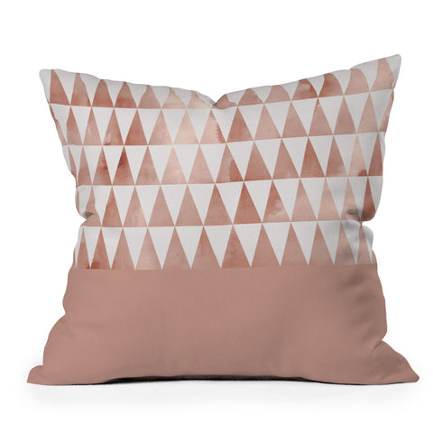 Georgiana Paraschiv Rose Gold Triangles Throw Pillow