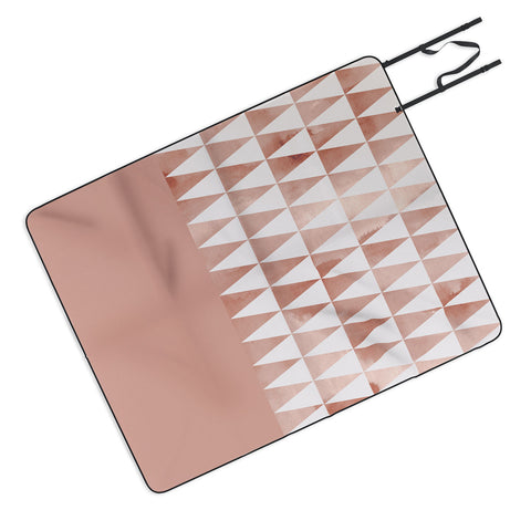 Georgiana Paraschiv Rose Gold Triangles Picnic Blanket