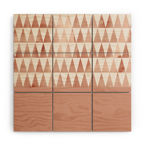 Georgiana Paraschiv Rose Gold Triangles Wood Wall Mural