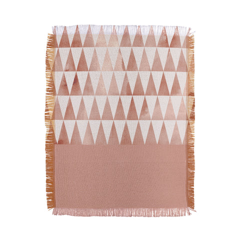 Georgiana Paraschiv Rose Gold Triangles Throw Blanket