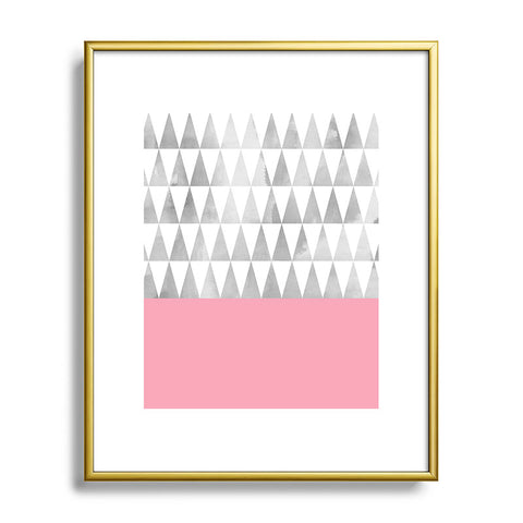 Georgiana Paraschiv Silver Triangles Metal Framed Art Print
