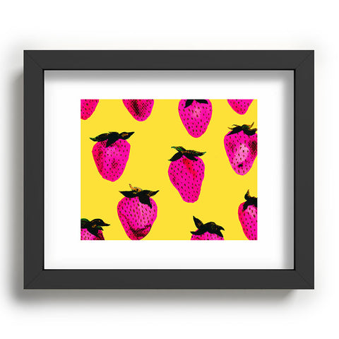Georgiana Paraschiv Strawberries Yellow and Pink Recessed Framing Rectangle