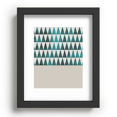 Georgiana Paraschiv Teal Triangles Recessed Framing Rectangle