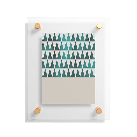 Georgiana Paraschiv Teal Triangles Floating Acrylic Print
