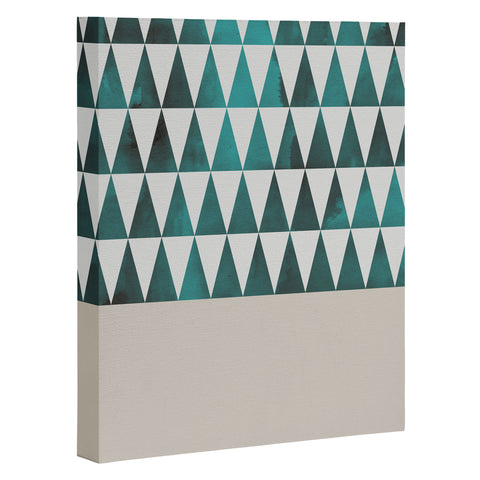 Georgiana Paraschiv Teal Triangles Art Canvas