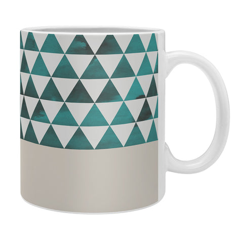 Georgiana Paraschiv Teal Triangles Coffee Mug
