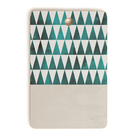 Georgiana Paraschiv Teal Triangles Cutting Board Rectangle
