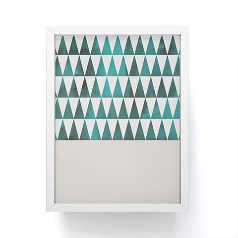 Georgiana Paraschiv Teal Triangles Framed Mini Art Print