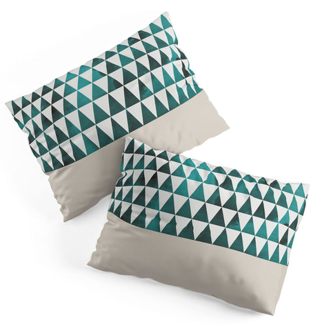 Georgiana Paraschiv Teal Triangles Pillow Shams