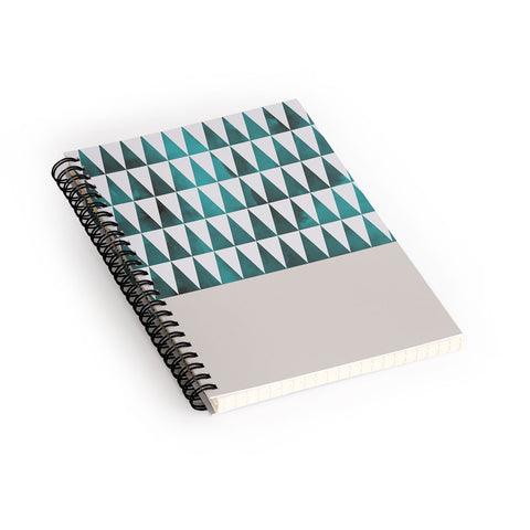 Georgiana Paraschiv Teal Triangles Spiral Notebook