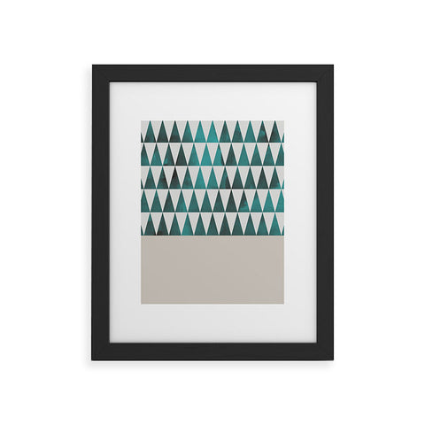 Georgiana Paraschiv Teal Triangles Framed Art Print