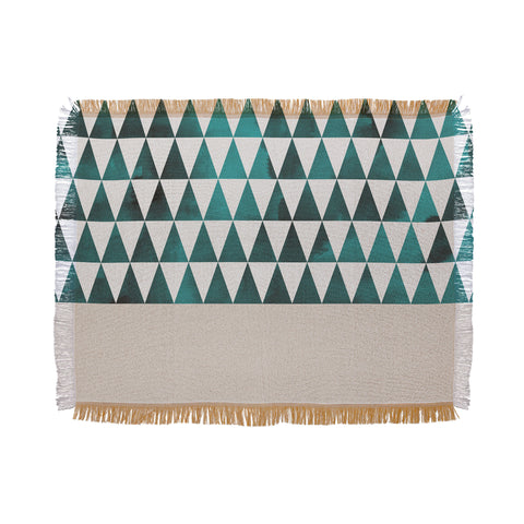 Georgiana Paraschiv Teal Triangles Throw Blanket
