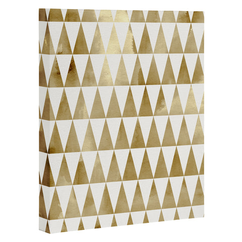 Georgiana Paraschiv Triangle Pattern Gold Art Canvas