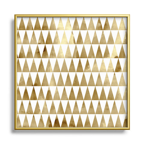 Georgiana Paraschiv Triangle Pattern Gold Metal Square Framed Art Print