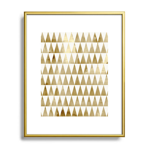 Georgiana Paraschiv Triangle Pattern Gold Metal Framed Art Print