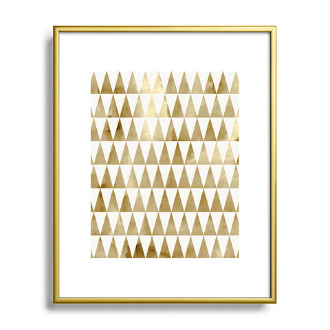 Georgiana Paraschiv Triangle Pattern Gold Metal Framed Art Print