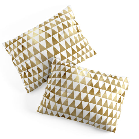 Georgiana Paraschiv Triangle Pattern Gold Pillow Shams