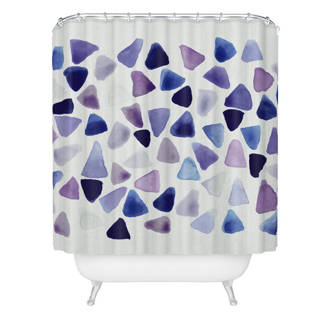 Georgiana Paraschiv Watercolor Triangles Shower Curtain