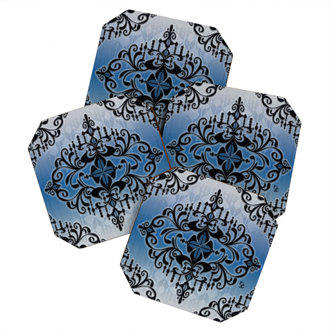 Gina Rivas Design Blue Romance Coaster Set