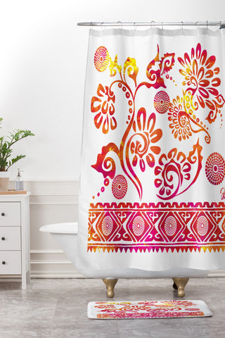 Gina Rivas Design Calipso Tye Die Shower Curtain And Mat