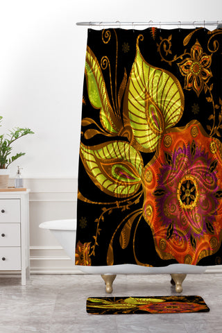 Gina Rivas Design Exotic Floral Shower Curtain And Mat