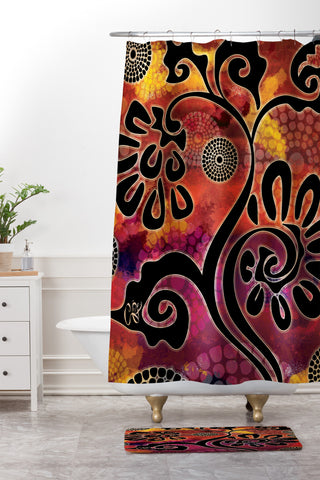 Gina Rivas Design Exotic Vines Shower Curtain And Mat