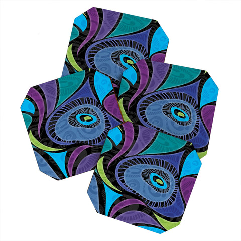 Gina Rivas Design Feather Eye Coaster Set