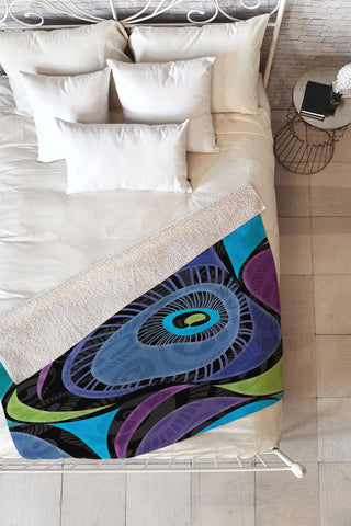 Gina Rivas Design Feather Eye Fleece Throw Blanket