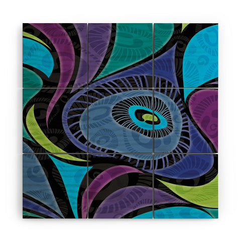 Gina Rivas Design Feather Eye Wood Wall Mural
