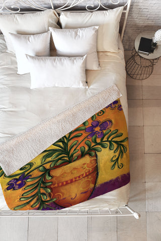 Gina Rivas Design Floral 6 Fleece Throw Blanket