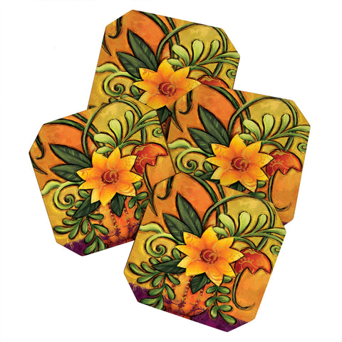 Gina Rivas Design Floral 7 Coaster Set