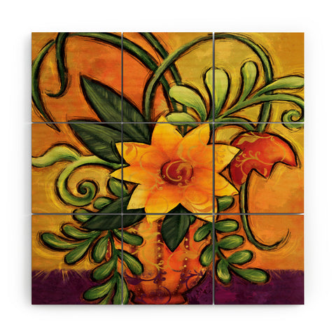 Gina Rivas Design Floral 7 Wood Wall Mural