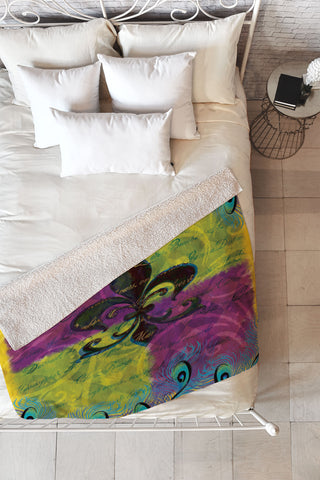 Gina Rivas Design Flour De Lis Fleece Throw Blanket