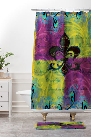 Gina Rivas Design Flour De Lis Shower Curtain And Mat