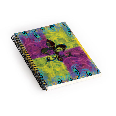 Gina Rivas Design Flour De Lis Spiral Notebook