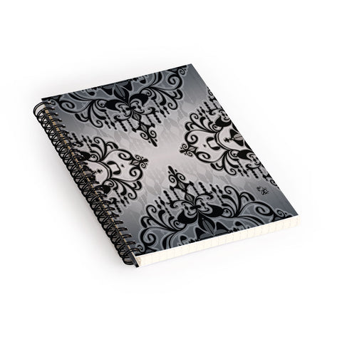 Gina Rivas Design Grey Romance Spiral Notebook