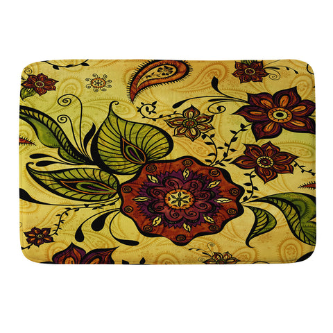 Gina Rivas Design Henna Floral Memory Foam Bath Mat