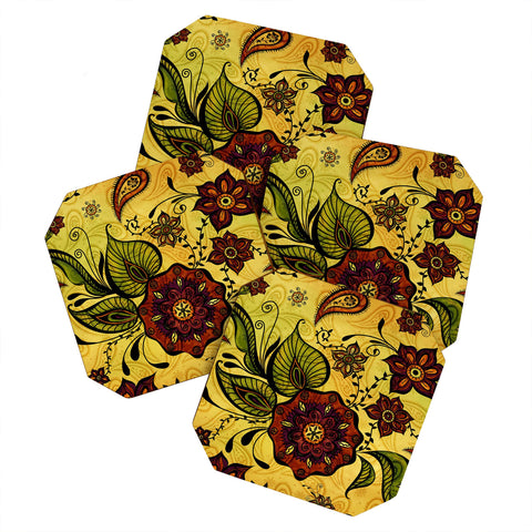 Gina Rivas Design Henna Floral Coaster Set