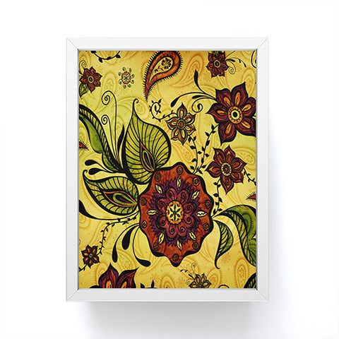 Gina Rivas Design Henna Floral Framed Mini Art Print