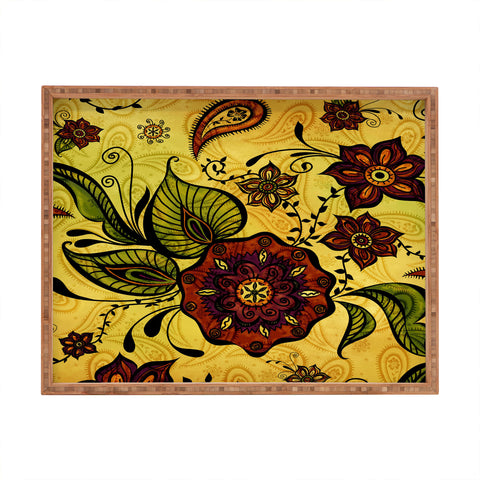 Gina Rivas Design Henna Floral Rectangular Tray
