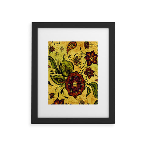 Gina Rivas Design Henna Floral Framed Art Print