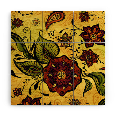 Gina Rivas Design Henna Floral Wood Wall Mural