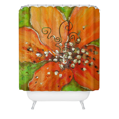 Gina Rivas Design Hibiscus Floral Shower Curtain