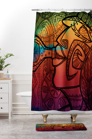 Gina Rivas Design Mexicali Shower Curtain And Mat