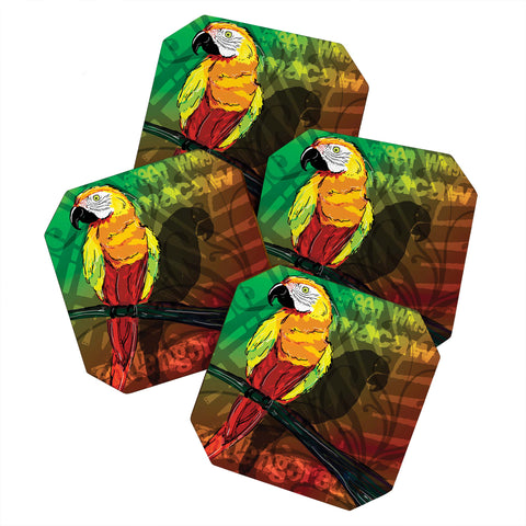 Gina Rivas Design Parrot Coaster Set