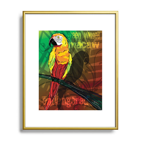 Gina Rivas Design Parrot Metal Framed Art Print