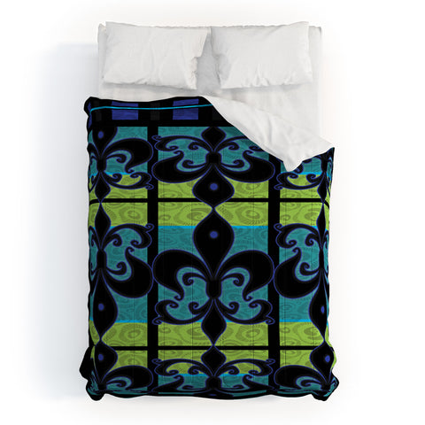 Gina Rivas Design Peacock Patch Greens Comforter