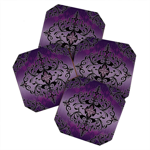 Gina Rivas Design Purple Romance Coaster Set