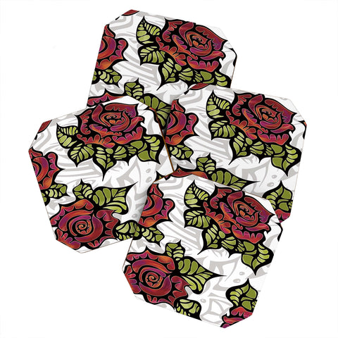 Gina Rivas Design Tribal Rose Coaster Set