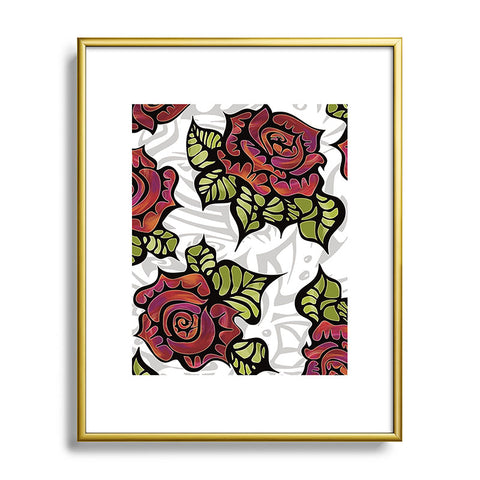 Gina Rivas Design Tribal Rose Metal Framed Art Print